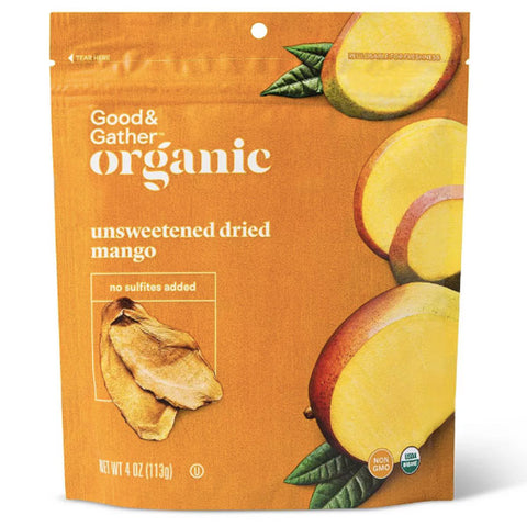 Good & Gather Organic Dried Unsweetened Mango Snacks, 4oz