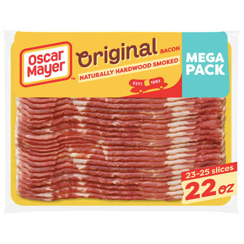 Oscar Mayer Original Bacon Naturally Hardwood Smoked Mega Pack, 22 oz