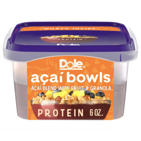 Dole Acai Bowls Frozen Protein Acai Blend with Fruit and Granola, 6 oz