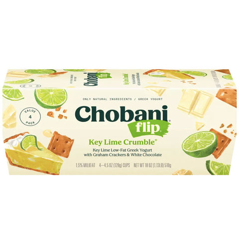 Chobani Flip Key Lime Crumble Low Fat Greek Yogurt, 4.5oz. 4 Count