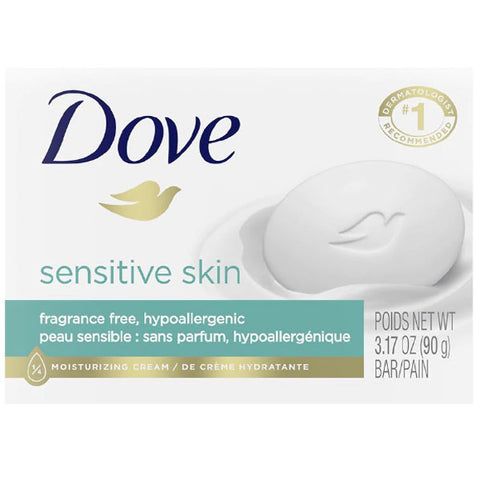 Dove Beauty Bar Sensitive Skin Cleanser Bar Soap, 3.17 oz