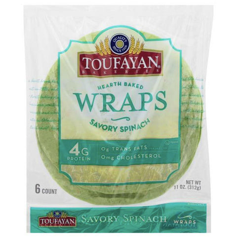 Toufayan Savory Spinach Wraps, 11oz, 6 Count