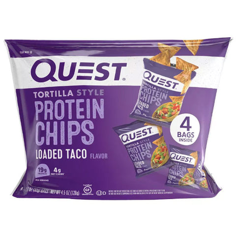 Quest Nutrition Tortilla Style Protein Chips, Loaded Taco, 4.5oz. 4 Count