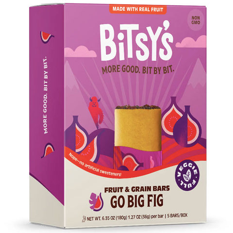 Bitsy's Fruit & Grain Bars, Go Big Fig, Snack Bars, 5 Count