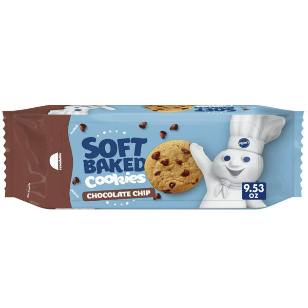 Pillsbury Soft Baked Cookies, Chocolate Chip, 9.53 oz, 18 Count