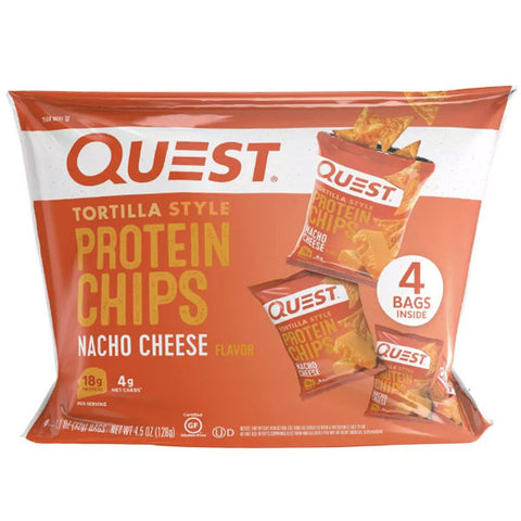 Quest Nutrition Tortilla Style Protein Chips, Nacho, 4.5oz. 4 Count