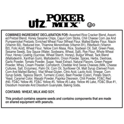 Utz Poker Mix, A Savory Blend Of Crunchy Snacks, 20.5 oz