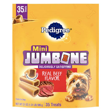 Pedigree Mini Jumbone Real Beef Flavor Dental Treats for Dogs , 21 oz.