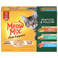 Meow Mix Pate Toppers Seafood & Poultry Variety Pack Wet Cat Food, 12 Count