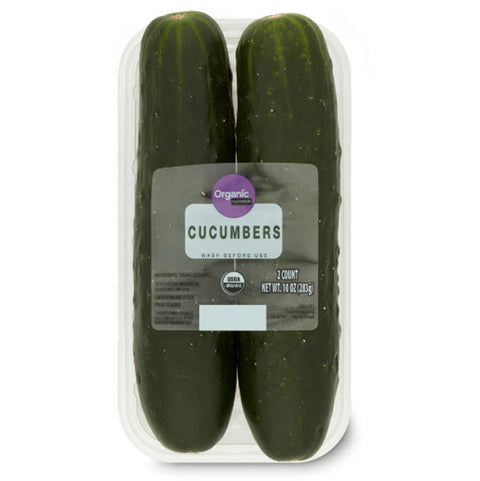 Fresh Organic Cucumbers, 2 Count