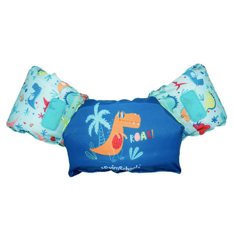 Swim School 2-in-1 Ultra-Fit Tot Swimmer Blue Shark Flotation Vest, Ages 4-6 Years