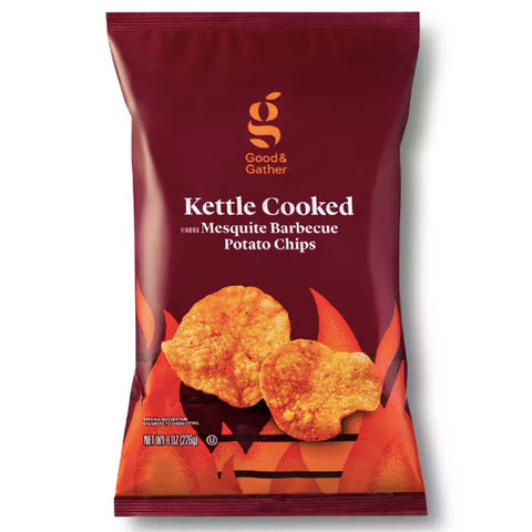 Good & Gather Mesquite Barbecue Kettle Cooked Potato Chips, 8oz