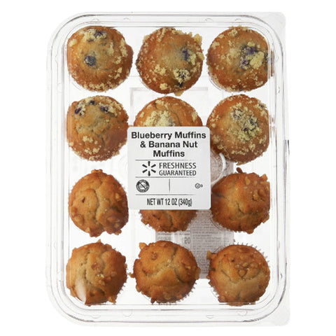 Freshness Guaranteed Blueberry & Banana Nut Mini Muffins, 12 oz, 12 Count