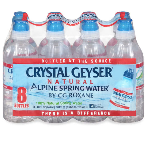 Crystal Geyser Natural Alpine Spring Water 8 fl oz. 8 Count