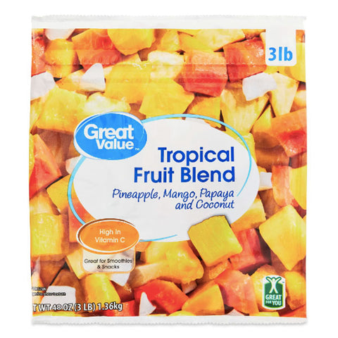 Great Value Frozen Tropical Fruit Blend, 48 oz