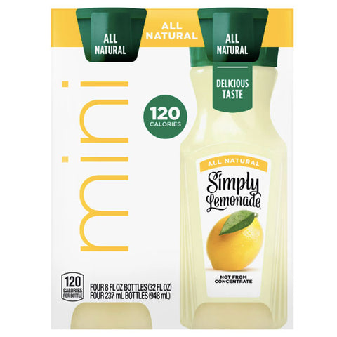 Simply Lemonade Bottles, 8 fl oz, 4 Count