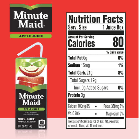 Minute Maid Apple Juice Cartons, 6 fl oz, 8 Count