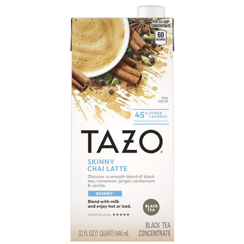 Tazo Skinny Chai Latte Iced Tea Concentrate, Black Tea, 32 oz