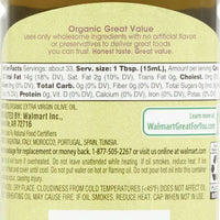 Great Value Organic Extra Virgin Olive Oil, 17 fl oz