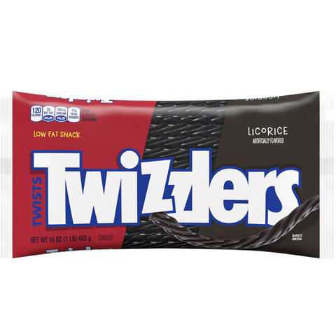 Twizzlers Twists Licorice Chewy Candy, Low Fat, 16 oz