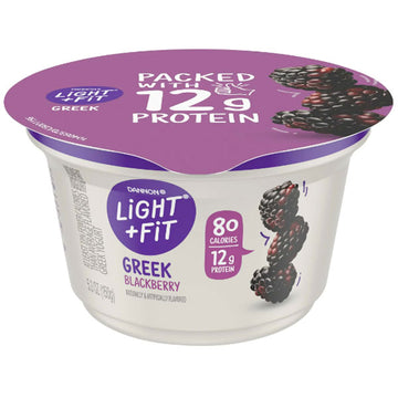 Dannon Light + Fit Nonfat Gluten-Free Blackberry Greek Yogurt, 5.3 Oz.