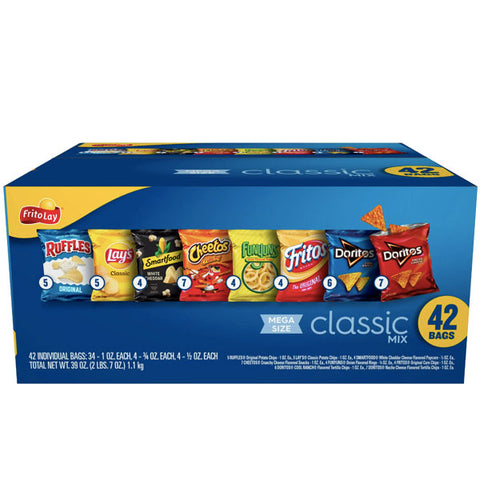 Frito Lay Classic Mix, Variety Pack, Mega Size, 42 Count