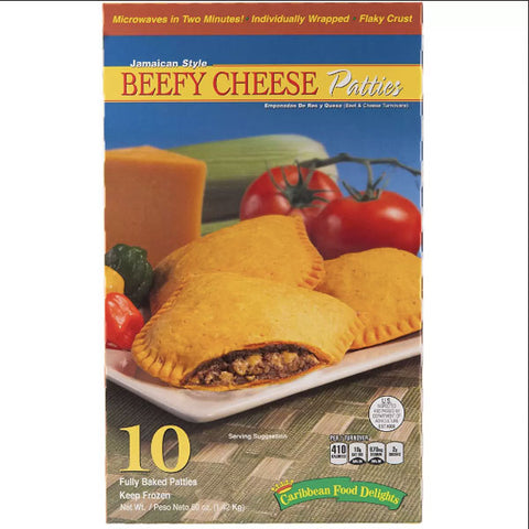 Caribbean Food Delights Jamaican Style Beefy Cheese Patties, 10 Count