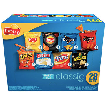 Frito Lay Chips Party Mix Classic Snack Variety Pack, 28 Count