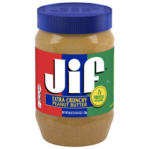 Jif Extra Crunchy Peanut Butter, 40 Oz