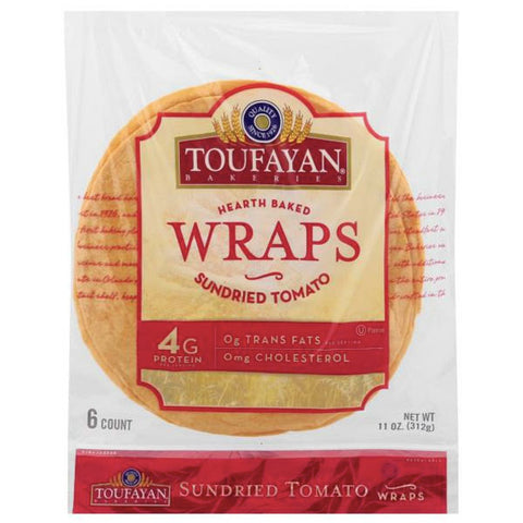 Toufayan Sundried Tomato Wraps, 11oz, 6 Count