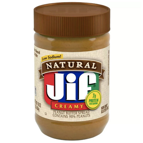 Jif Natural Low Sodium Creamy Peanut Butter, 16 oz