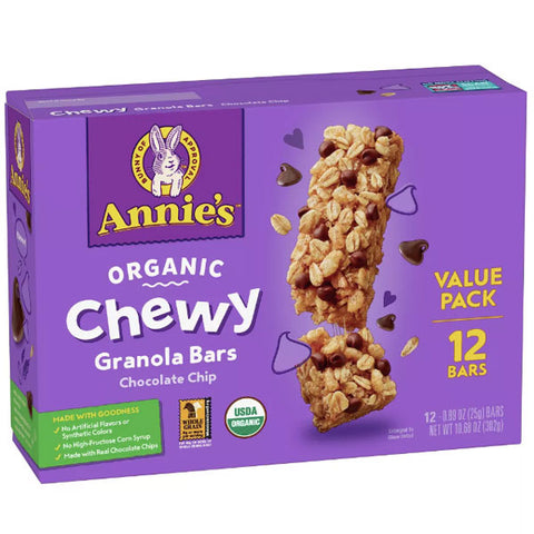 Annie's Organic Chewy Chocolate Chip Granola Bars, 12 Ct