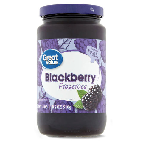 Great Value Preserves, Blackberry, 18 oz