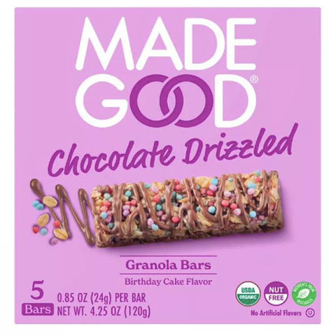 MadeGood Chocolate Dipped Granola Bar Birthday Cake, 5 Bars