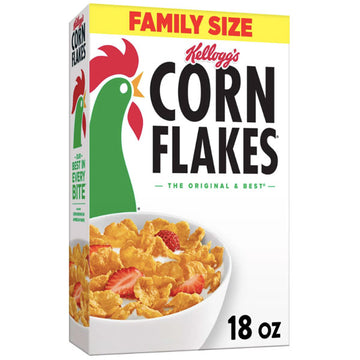 Kellogg's Corn Flakes, Breakfast Cereal, Original, Family Size, 18 oz.