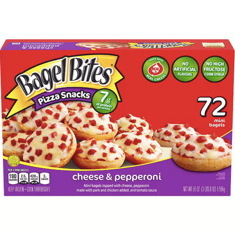 Bagel Bites Cheese & Pepperoni Mini Pizza Bagels, 72 Count