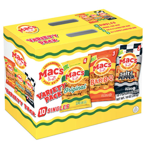 Mac's Variety Pack Pork Rinds, 1 Oz, 10 Count