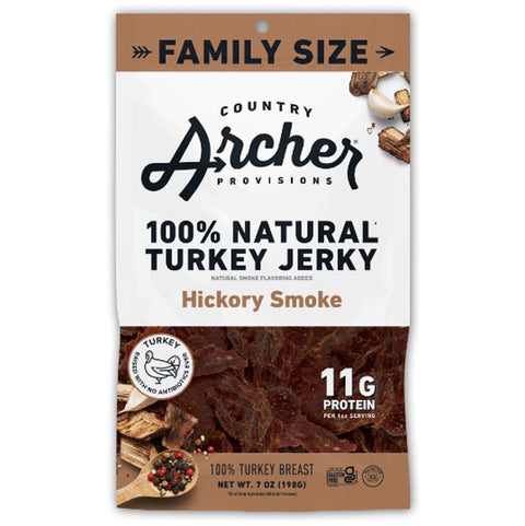 Country Archer Turkey Jerky, Hickory Smoked, 7 oz.