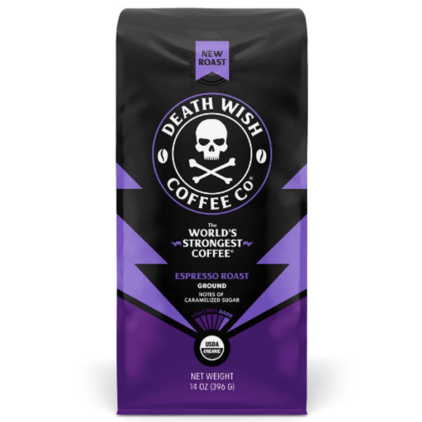 Death Wish Espresso Roast Ground Coffee Organic Fair Trade