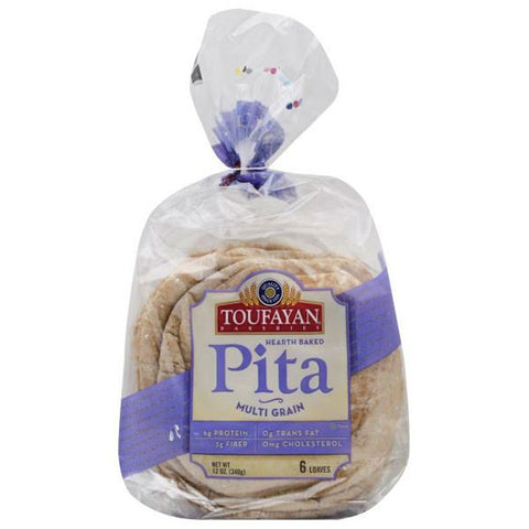 Toufayan Multi Grain Pita Bread, 12oz, 6 Count