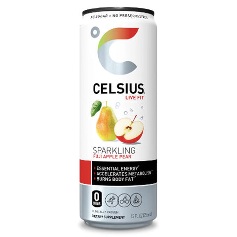 Celsius Essential Energy Drink, Fuji Apple Pear, 12 Fl Oz