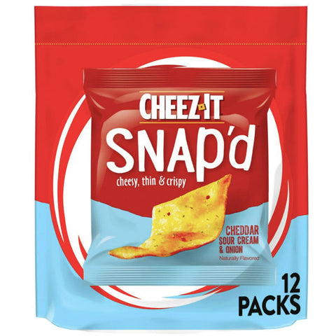 Cheez-It Snap'd Cheese Cracker Chips, Cheddar Sour Cream Onion, 12 Count