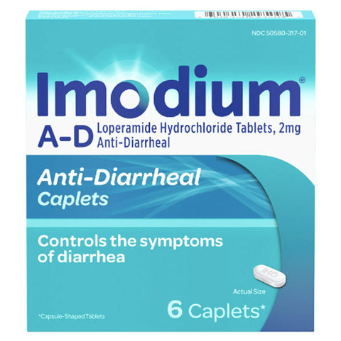 Imodium A-D Diarrhea Relief Caplets, Loperamide Hydrochloride, 6 Count