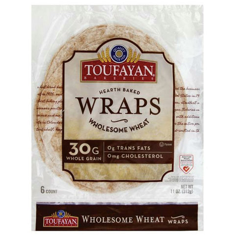 Toufayan Wholesome Wheat Wraps, 11oz, 6 Count