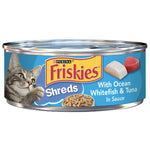Friskies Wet Cat Food, Shreds With Ocean Whitefish & Tuna in Sauce, 5.5 oz.