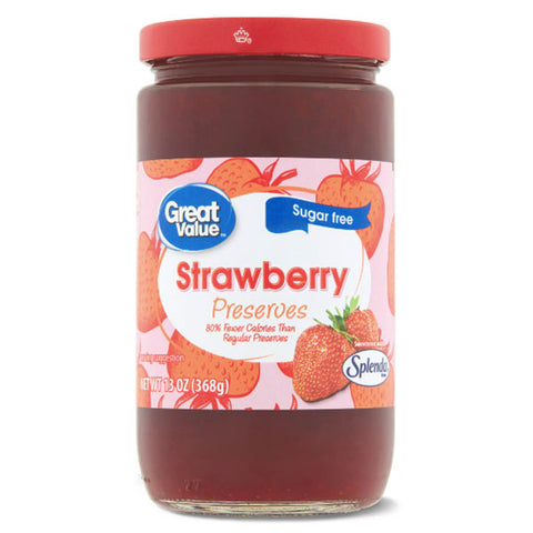 Great Value Sugar-Free Preserves Strawberry, 13 oz