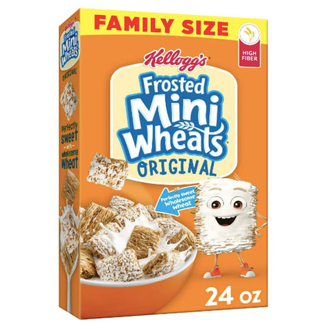 Kellogg's Frosted Mini-Wheats Breakfast Cereal, High Fiber, Original, 24 Oz