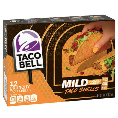 Taco Bell Mild Crunchy Seasoned Flavor Taco Shells, 12 Count