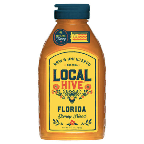 Local Hive Raw & Unfiltered, 100% U.S. Florida Honey Blend, 16 oz