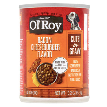 Ol' Roy Bacon, CheeseBurger & Beef Flavor Gravy Wet Dog Food for Adult, 13.2 oz